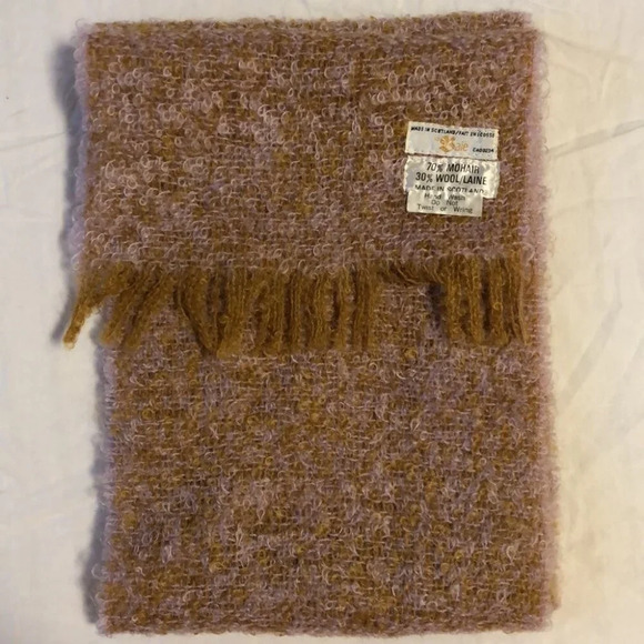 Hudsons Bay Company Accessories - Hudson’s Bay Company La Baie vintage wool and mohair scarf, lavender and yellow